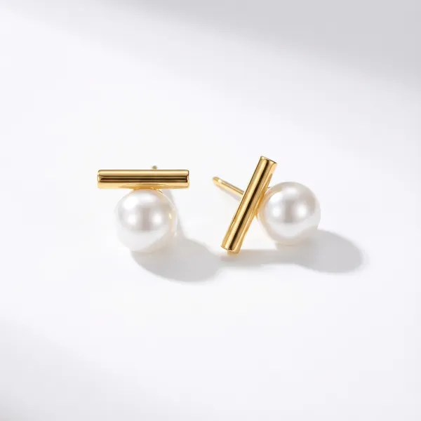 Gold_plated_Pearl_Bar_Stud_Earrings_For_Women
